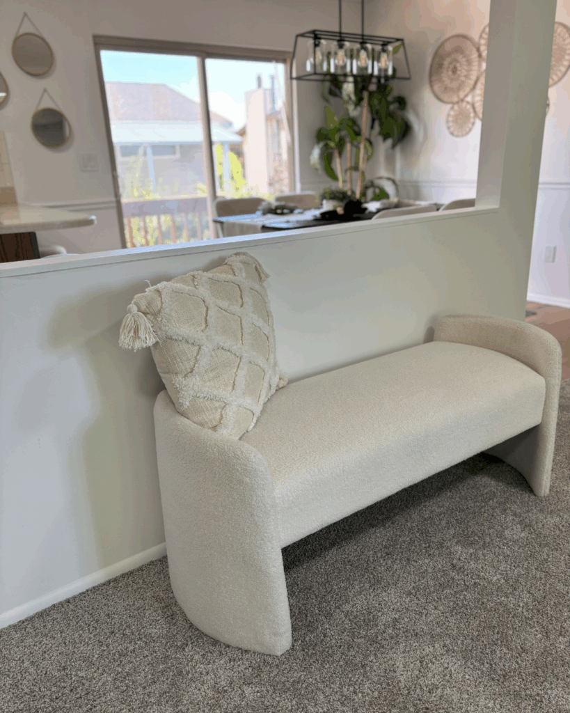 home stage living room bench